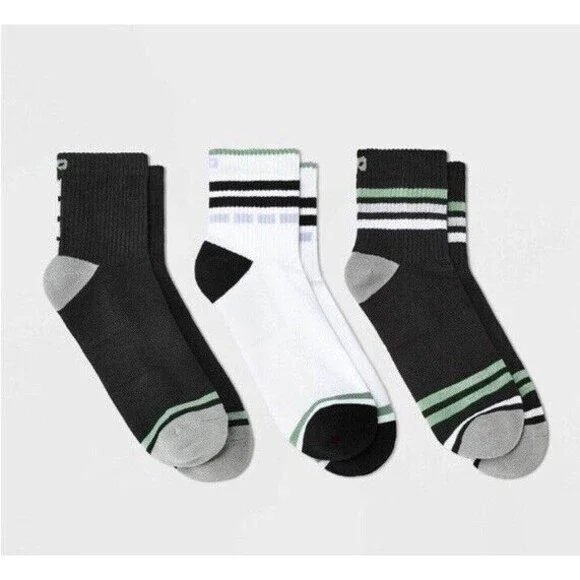 Pair of Thieves Men's Cushion Ankle Socks 3 Pack Shoe Size 6-12 Blk Gray White - Picture 2 of 9